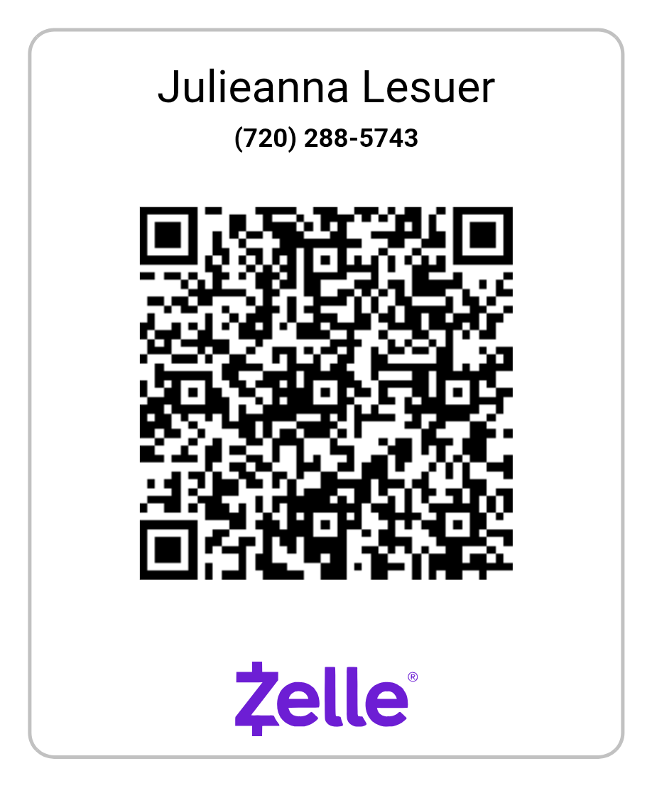 Zelle QR code for Julieanna Lesuer / Violet Vista Studios
